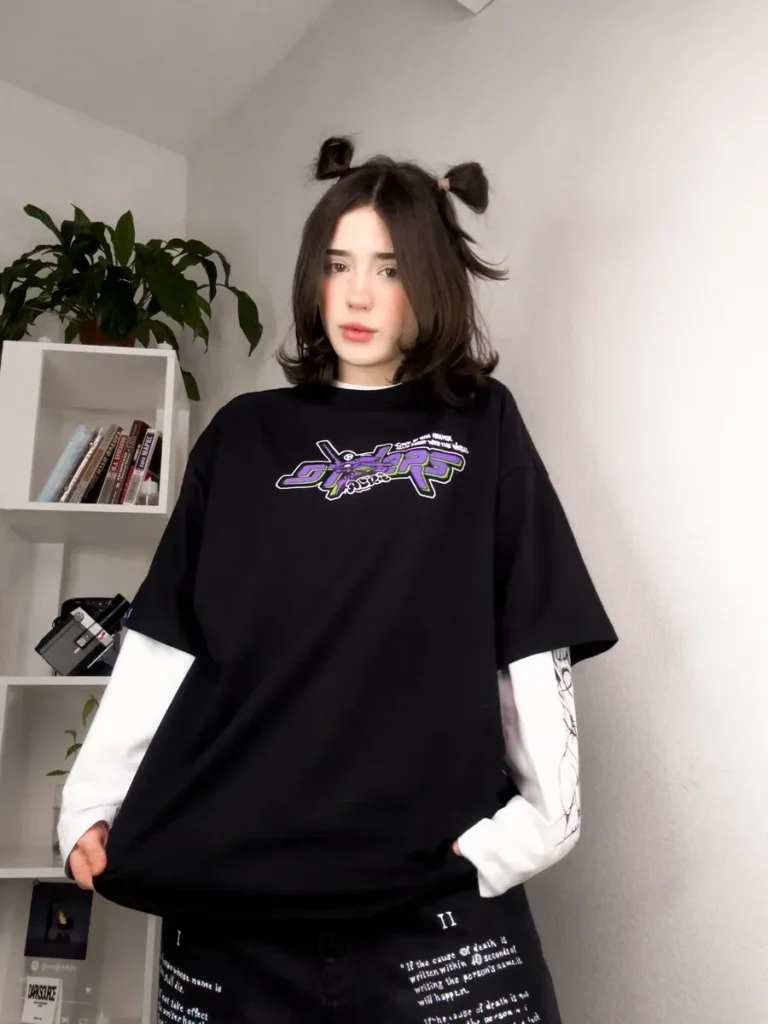 Футболка с принтом оверсайз аниме Evangelion