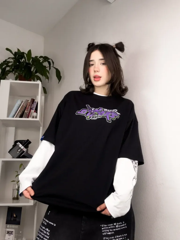 Футболка с принтом оверсайз аниме Evangelion