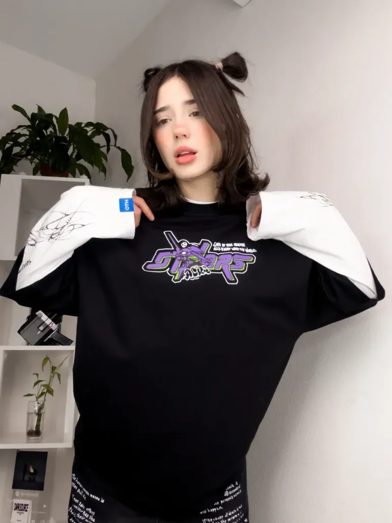 Футболка с принтом оверсайз аниме Evangelion
