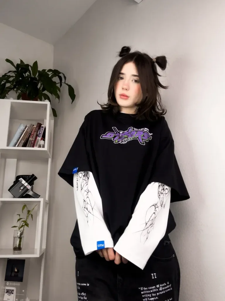 Футболка с принтом оверсайз аниме Evangelion